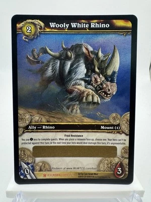 World of Warcraft TCG Wooly White Rhino Unscratched Card (Mount) - Bild 1 von 2