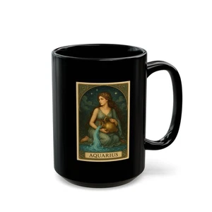 TASSE - Astrologischer Wassermann Becher, Schwarz Himmlisch Kaffeetasse, Sternzeichen Geschenk - Bild 1 von 11