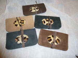 Tabakbeutel Tabaktasche Drehertasche Tobacco Pouch Blättchenfach Leder Fell - Bild 1 von 9