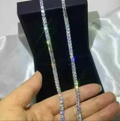 10.00Ct Diamond Tennis Necklace 18" Solid 14K White Gold Plated Lab Created - Image 1 of 4