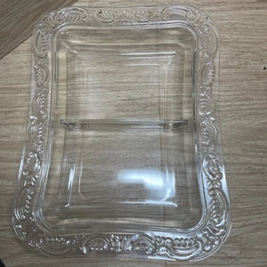 Vintage EAPG Clear Glass Divided relish Serving Dish With Ornate Scroll Design - Picture 1 of 8