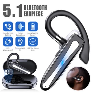 Trucker Bluetooth Wireless Earpiece Noise Cancelling Handsfree in Ear Earphone - Picture 1 of 15