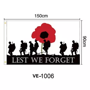 PARA QUE NO OLVIDEMOS 5x3 pies BANDERA 150cm x 90cm RECUERDO DEL EJÉRCITO MILITAR BRITÁNICO - Imagen 1 de 8