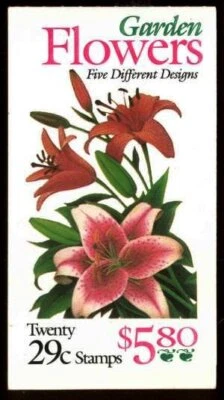 1994 Garden Flowers BK215 (4 panes Sc 2833a) MNH 29c plate number 2 - Image 1 of 2