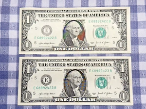 $1 2021 2 FEDERAL RESERVE NOTES E/B BLOCK (fw) ( RICHMOND “E”) AU-UNC SP6 - Picture 1 of 2