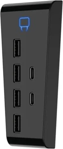 Venom PS5 USB Hub - 6-Port - Includes 4 x USB 2.0 and 2 x USB Type C PS5 - Picture 1 of 3