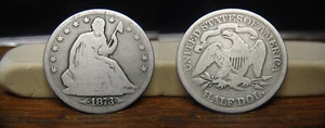 1873-S SEATED LIBERTY SILVER HALF DOLLAR 1873S US COIN - Picture 1 of 1