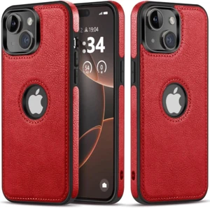 EDLE LUXUS LEDER HANDYHÜLLE FÜR IPHONE 14 ULTRA SLIM RUTSCHFEST 6,1" - Bild 1 von 16
