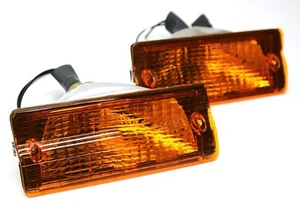 New Amber Front Turn Signal Set / For 76-91 Jeep SJ FSJ Park Light Lamp Pair - Picture 1 of 13