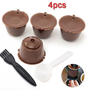 4X Refillable Reusable Coffee Capsule Pods Cup With Coffee Spoon For Dolce Gusto - Picture 1 of 19