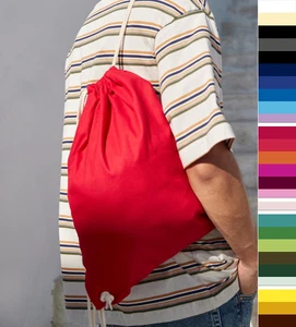 10er Pack Westford Mill Cotton Gymsac Sport Schule Rucksackbeutel Baumwolle W110 - Bild 1 von 34