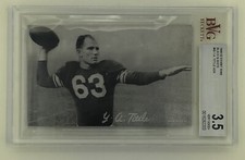 1948-52 Exhibit W468 B&W #49 Y.A. Tittle BVG 3.5 HOF RC POP 1 Only 1 Higher!