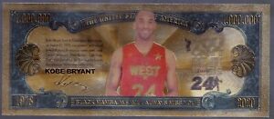 Kobe Bryant United States USA $1,000,000 Gold Foil Banknote