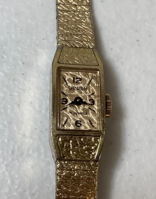 Gruen - Reloj Mujer Vintage - 10k R.G.R BEZEL Acero Inoxidable Trasero - Vientos, Funciona Foto 1 de 4