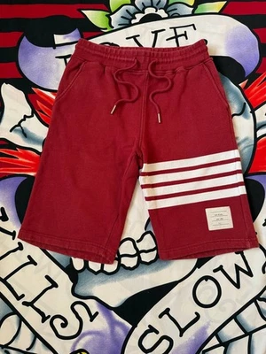 Thom Browne Four Bar Sudadera Pantalones Cortos en Rojo Talla 1 Foto 1 de 4