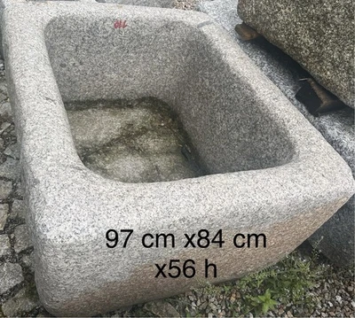 Granitbrunnen Wassergrand Granittrog Brunnen Garten Wasser Natursteintrog massiv - Bild 1 von 4