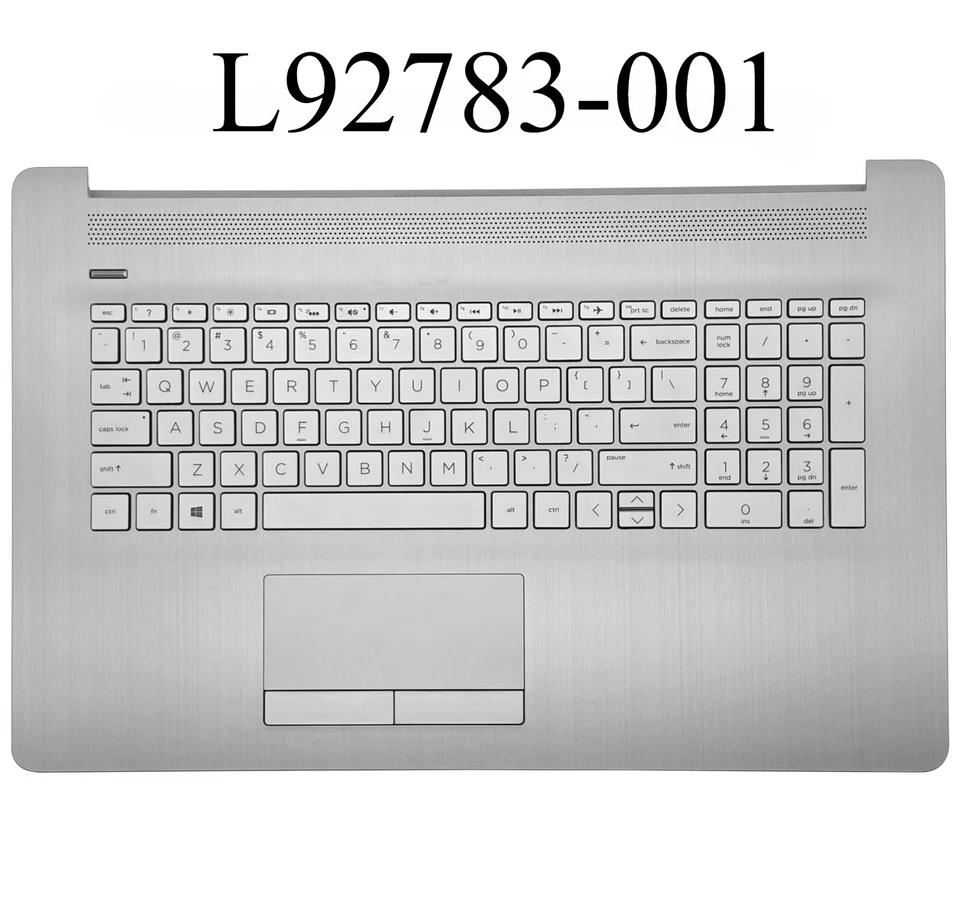 Palmrest Backlit Keyboard Touchpad For HP 17-BY 17-CA Silver L92783-001 With ODD