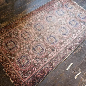 6 Fuß 8 Zoll x 3 Fuß 8 Zoll - Vintage afghanischer Baluch (Baluchi) Stamm handgeknüpfter Wollteppich - Co - Bild 1 von 8