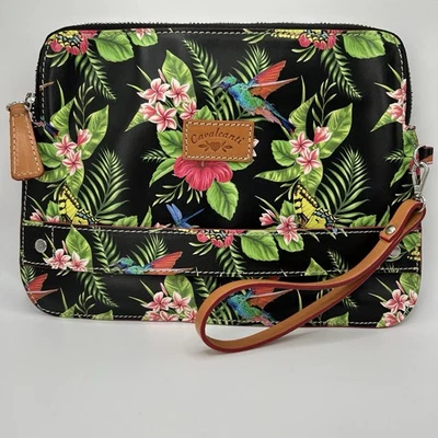 Bolso Muñequera Floral Tropical Cavalcanti Italiano Cuero Genuino Hawaiano Foto 1 de 4