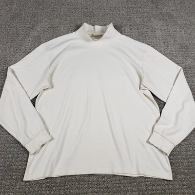 Винтажная женская рубашка LL Bean большой кремовый блокировка имитация водолазки с длинным рукавом - Изображение 1 из 4