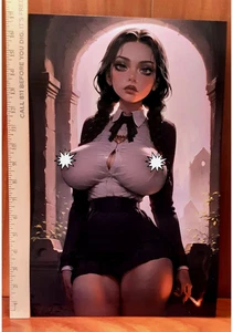 Wednesday in School Uniform Shirt 11X17 85lb Cardstock Gloss Art Print By FAi!! - Picture 1 of 2