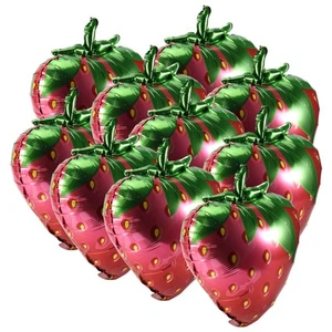 10 Pezzi Palloncini Fragola Fragola Dolce Pellicola Mylar Palloncini per Ragazze Terra3702 - Foto 1 di 2