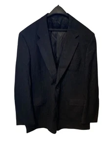 Daniel Cremieux Mens Size 46 L Dark Gray Lined Suit Coat Jacket Double Button Tw - Picture 1 of 4