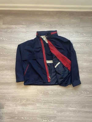 Chaqueta de bombardero Roundtree & Yorke para hombre azul marino/rojo talla 4 con buena incorporación Foto 1 de 4