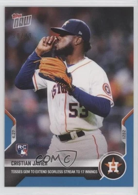 2021 Topps Now Blue /49 Cristian Javier #140 Rookie RC - Image 1 of 2