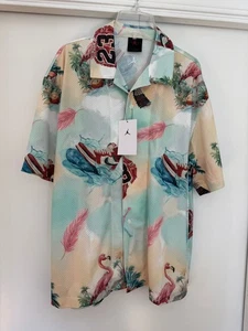 Jordan Nike Camp Top Shirt Button Front Essentials Tropical Print IB3007 - Bild 1 von 2