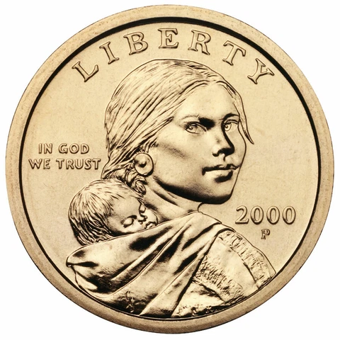2000 P & D $1 Sacagawea Native American Gold Dollar  2 Coin Set From Mint Rolls Cover