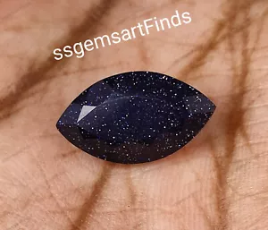 Piedra preciosa suelta de arenisca azul natural facetada en forma de marquesa para hacer joyas - Imagen 1 de 9