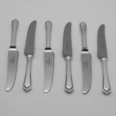 Seis cuchillos de postre cubiertos de servicio plateados de James Dixon & Sons EXCELLENCY Design Foto 1 de 2