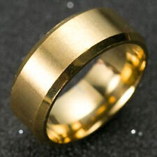 8mm Stainless Steel Ring Man Women Jewelry Band Black Silver Gold Blue Size 5-13