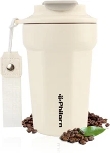 Insulated Coffee Mug with Lid, 14 oz, Stainless Steel Travel Tumbler - Picture 1 of 5