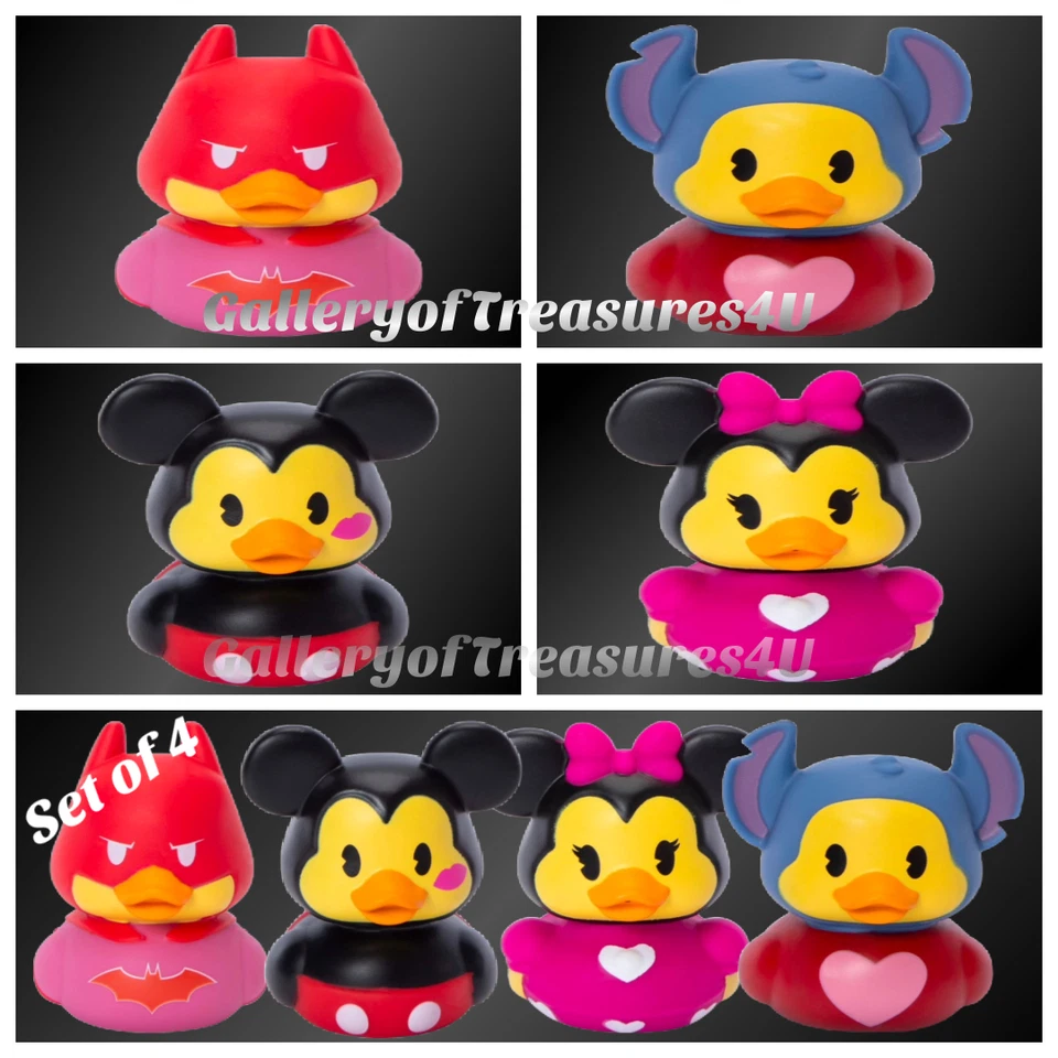 Pato de goma Día de San Valentín DC Batman Disney Stitch Minnie Mouse Mickey 2,5" Foto 1 de 1