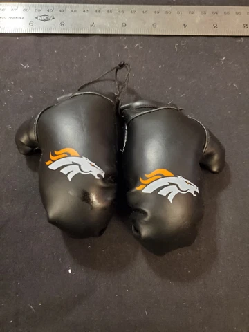 Mini Boxing Glove - NFL Denver Broncos Christmas Ornament, package tie Cover