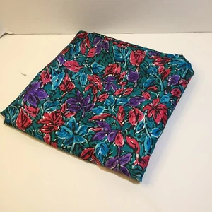 4.5 Yards Floral Silky Blouse Fabric 44" wide Green Black Red Purple Polyester - Picture 1 of 6