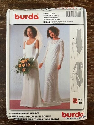 Burda 8966 UNCUT Sewing Pattern, Misses' Wedding Dress, Size 10-22 - Image 1 of 2