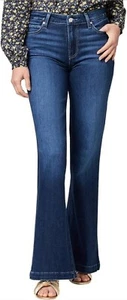 NWT Paige Anthropologie Genevieve High-Rise Flare BEAMING MOON DISTRESSED 27x32 - Picture 1 of 4