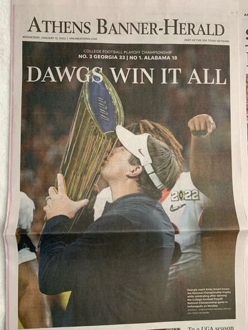 ABH ATHENS BANNER HERALD special edition  1/12/22 Georgia UGA Newspaper CHAMPS Cover