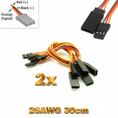 2x JR Servokabel Verlängerungskabel 30cm 300mm Verlängerung Futaba Robbe Hitec - Bild 1 von 4