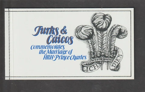 TURKS & CAICOS IS 1981 ROYAL WEDDING BOOKLET, COMPLETE UNEXPLODED Cover