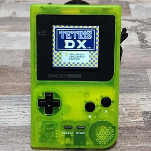 Game Boy Pocket Lite - Clear Green Lime - Modded Backlit IPS Mod - Picture 1 of 19