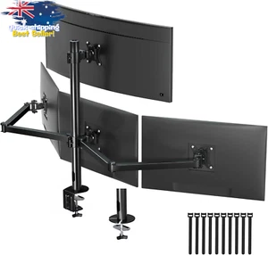 Quad Monitor Mount 17-32" Heavy Duty Desk Stand Clamp VESA 75x75 100x100 - Picture 1 of 12