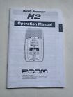 ZOOM H2 handy recorder operation manual