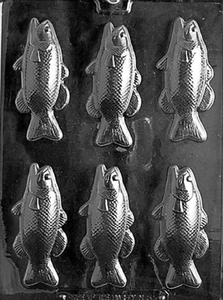 BASS FISH BAR PIECES Chocolate Candy Soap molds gone fishing dad fathers day - Picture 1 of 1