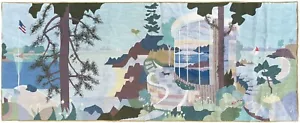 3x8ft 1967 Phillips Pilot Rock Tapestry Yacht Club Rare Needlepoint 89cm x 249cm - Picture 1 of 14