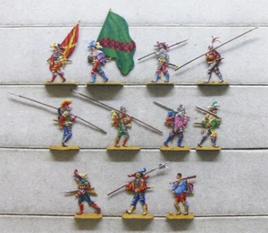 11 Zinnfiguren Landsknechte Marsch Mittelalter 30mm Luxusbemalung - Bild 1 von 1