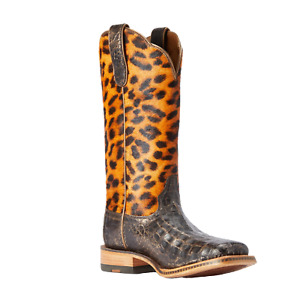 Ariat® Ladies Donatella Leopard Hair On Chocolate Brown Boots 10042540
